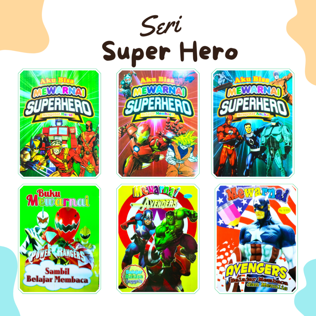 Buku Paud dan TK Mewarnai Super Hero Ukuran Besar