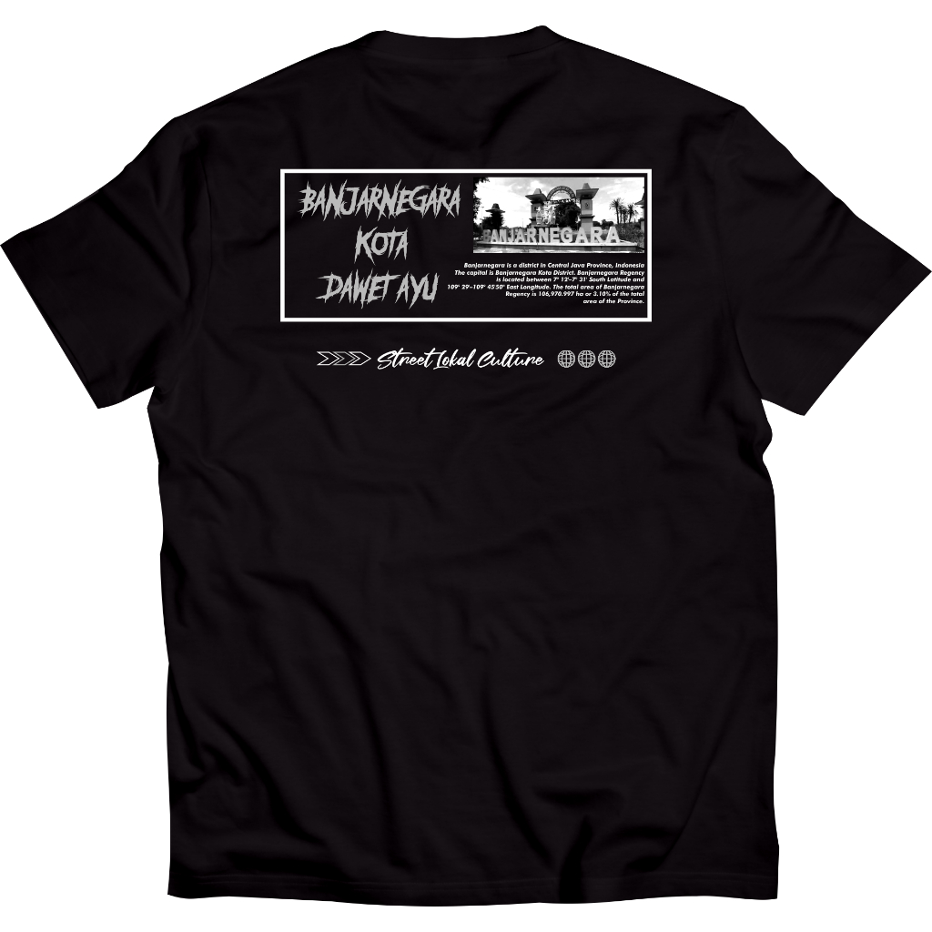 Kaos Banjarnegara Street Lokal Culture Tshirt Banjarnegara Kota Dawet Ayu Cotton combed