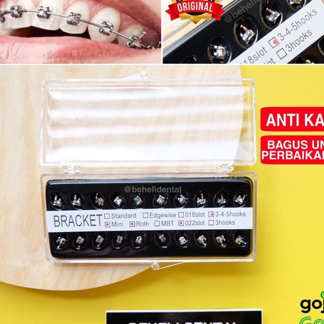 Wow BEHELLDENTAL BRACKET BEHEL METAL GERMANY 345 HOOK  KAWAT GIGI ORTHO PERMANEN ROTH 22 BISA PERBAI