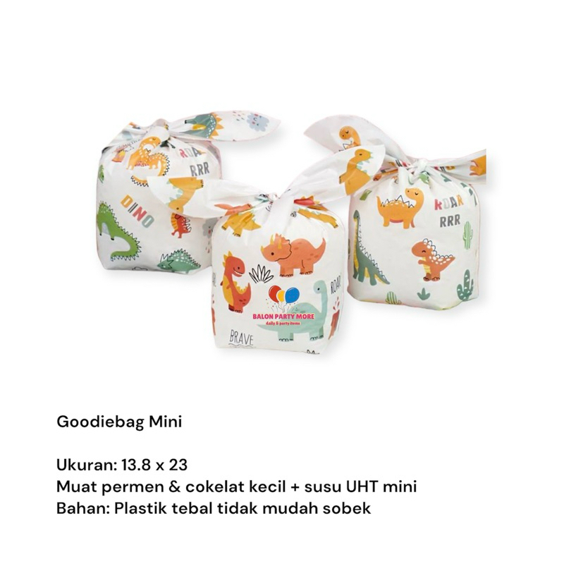 

(MINI DINO ISI 5 LBR) Plastik Bingkisan Ikat / Bingkisan Snack Ikat murah