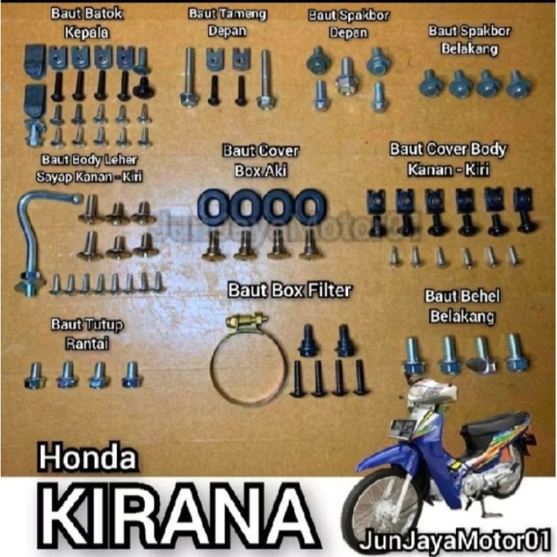 baut fulset body motor Honda Kirana 125/baud lengkap Honda Kirana.