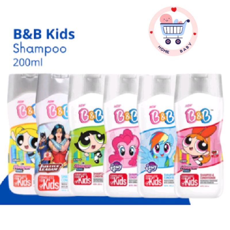 B&B Kids Shampoo & Conditioner 200ml Powerpuff | Barbie | Unicorn