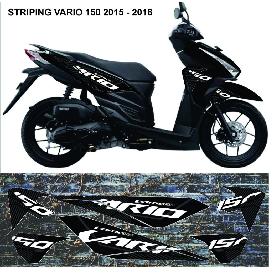 striping vario 150 led body hitam old vario 2015 - 2018 model vietnam