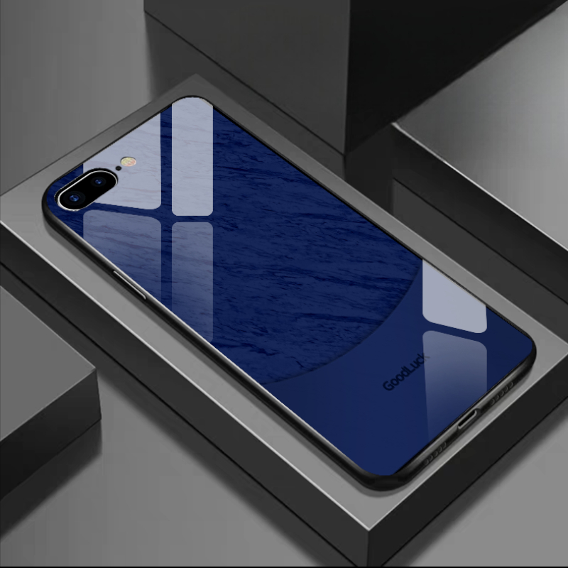 Case Iphone 7 Plus / 8 Plus Good Luck Casing Silicon Tempered Glass