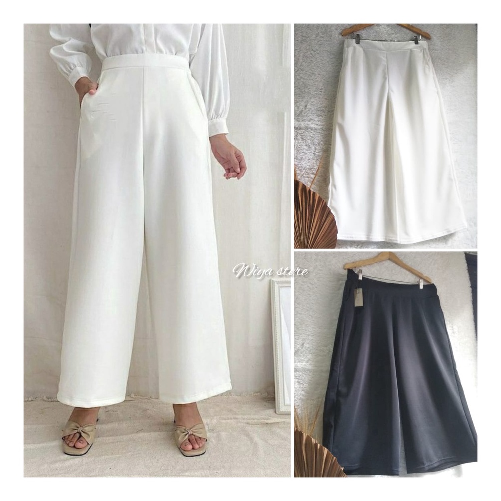 Mur4h Kulot Scuba Premium Jumbo Husus Putih Hitam  Celana Kulot Putih Scuba  KULOT SCUBA TEBAL  Cela