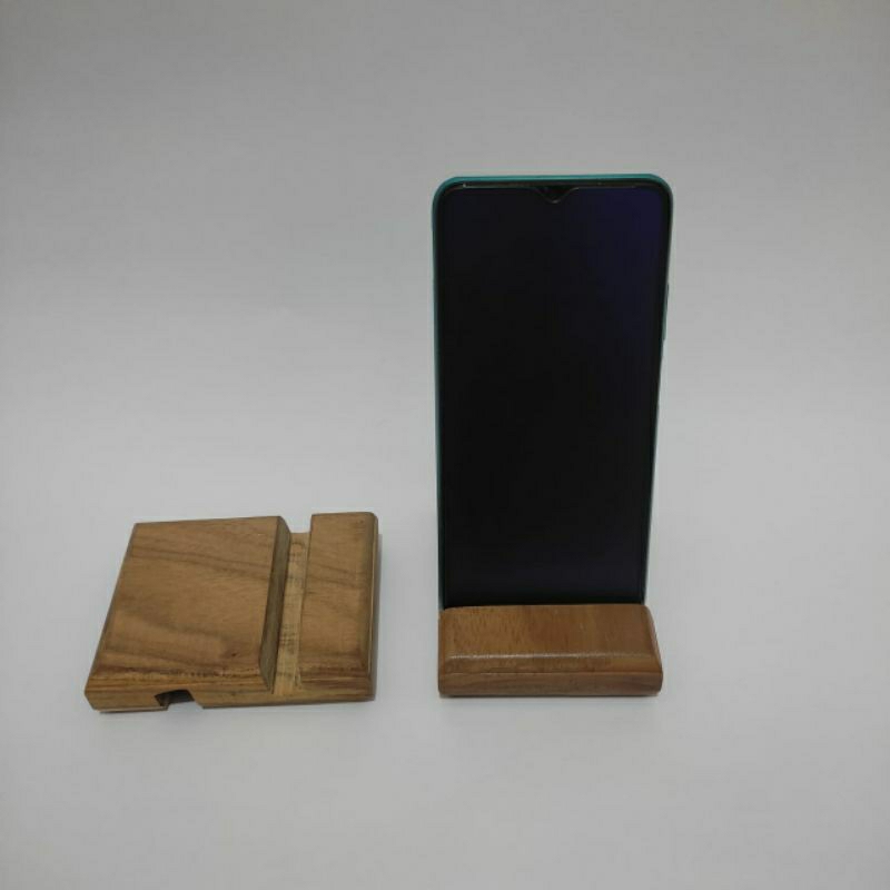Sandaran Hp Kayu Di meja / Sandaran kayu jati asli/ Sandaran Hp untuk nonton