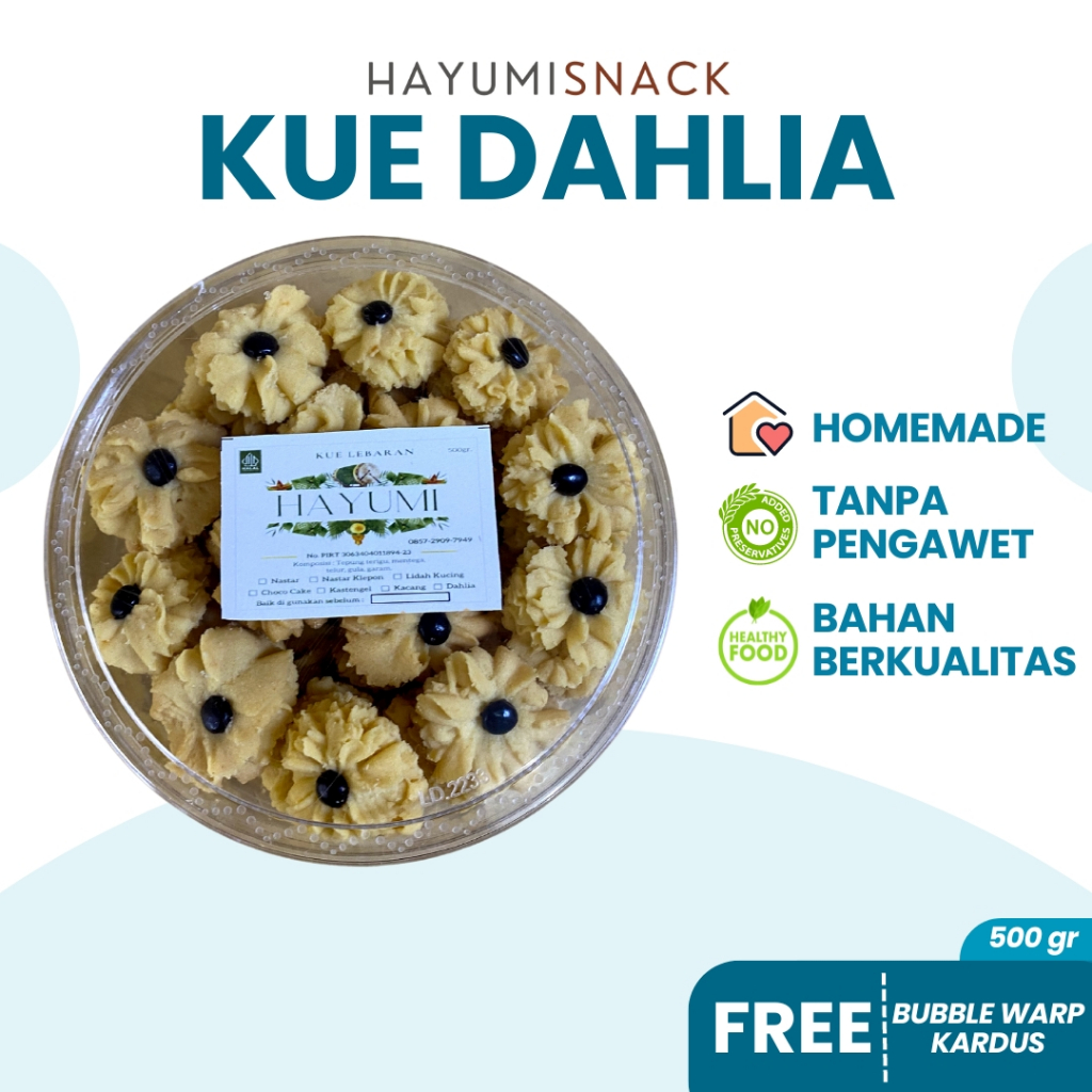 

Kue Kering Dahlia / Semprit 500 gram Hayumi Snack Kue Kering Dahlia atau Semprit Produksi Rumahan Tanpa Pengawet Homemade