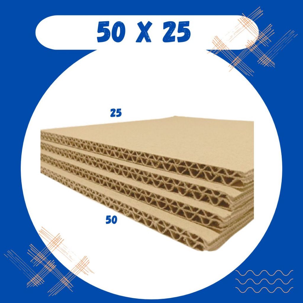 

Sheet 50x25 / 40x25 / 30x25 / 20x25 Kardus Lembaran Polos Double Wall Packing Karton Coklat Warna