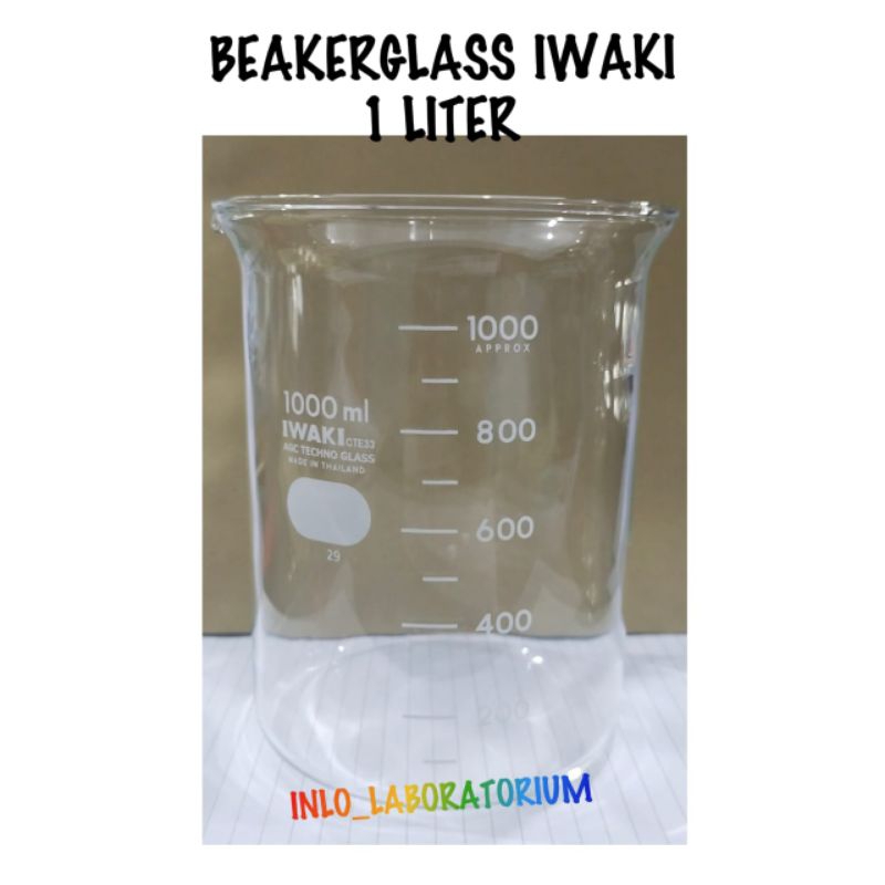 Beaker Glass PYREX & IWAKI 1000 ml/Beakerglass/Beaker/Beker/Gelas Kimia