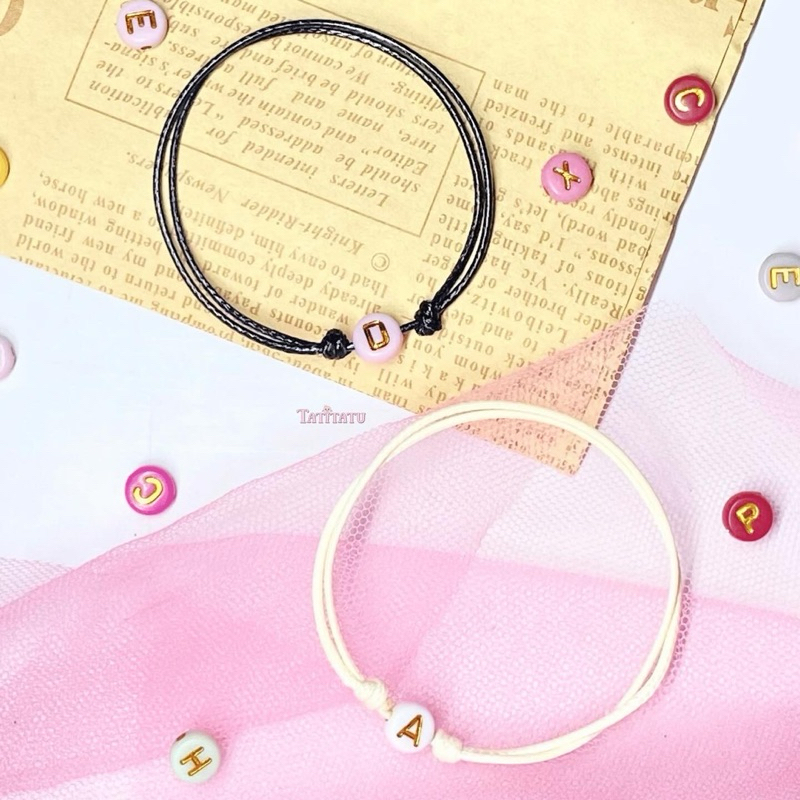 GELANG TALI INISIAL | GELANG COUPLE INISIAL | COUPLE | BRACELET | HANDMADE