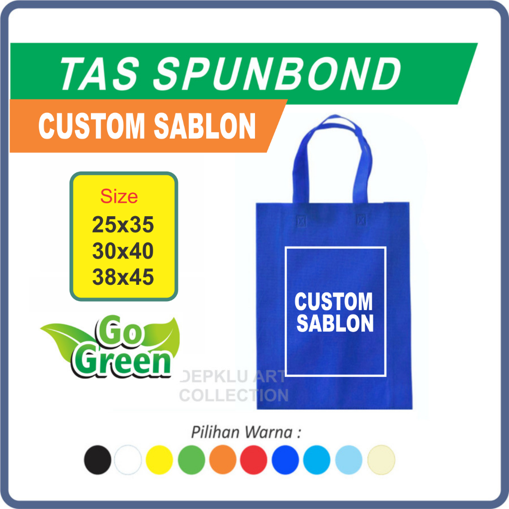 

Tas spunbond sablon - Goodie bag Custom sablon Tas promosi shoping bag ECO - HLS 25x35