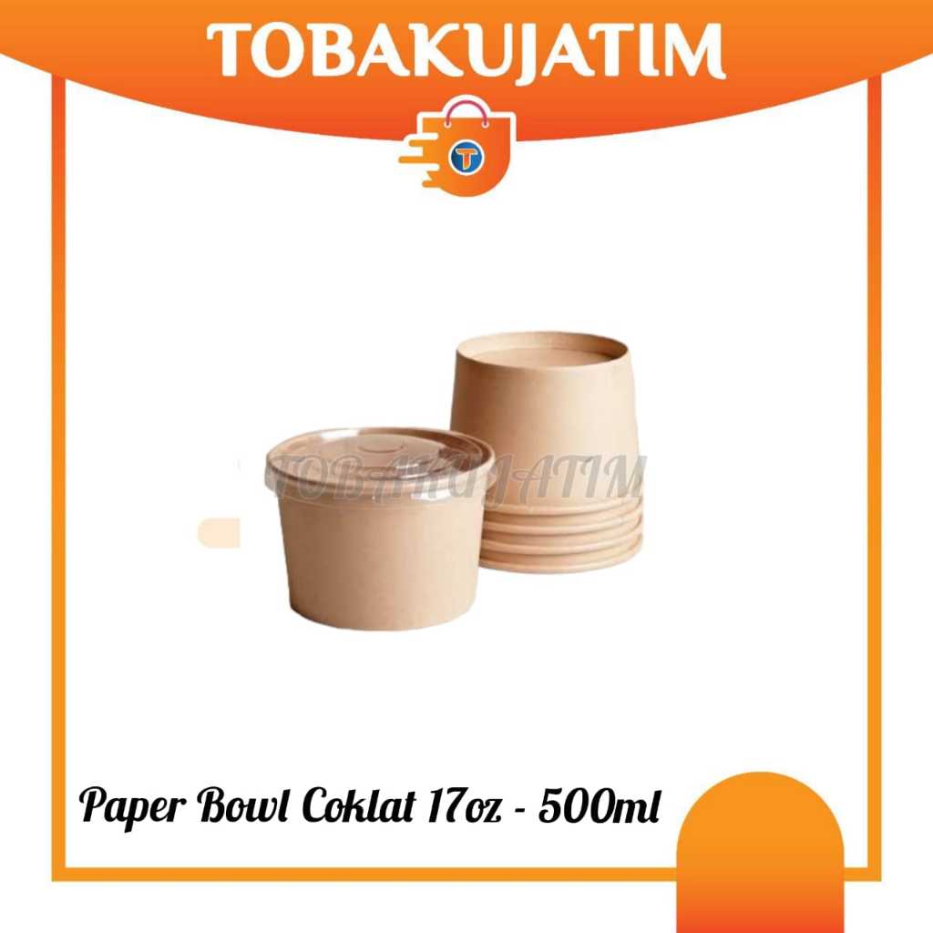 PAPER BOWL COKLAT 17 OZ / 500 ML - 50 PCS