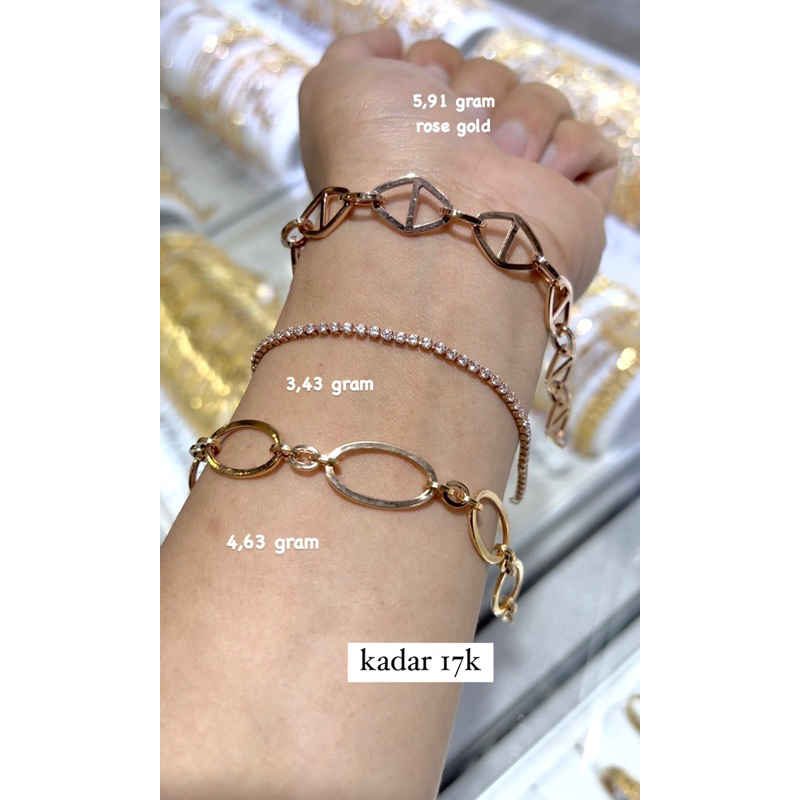 Gelang Emas kadar 17 karat Model Terbaru gelang emas