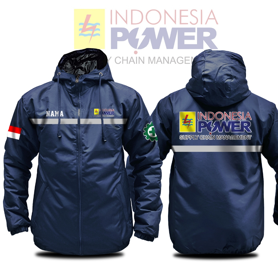 JAKET PLN INDONESIA POWER Scotlight Jaket Parasut Semi WF Free Nama Bisa Custom