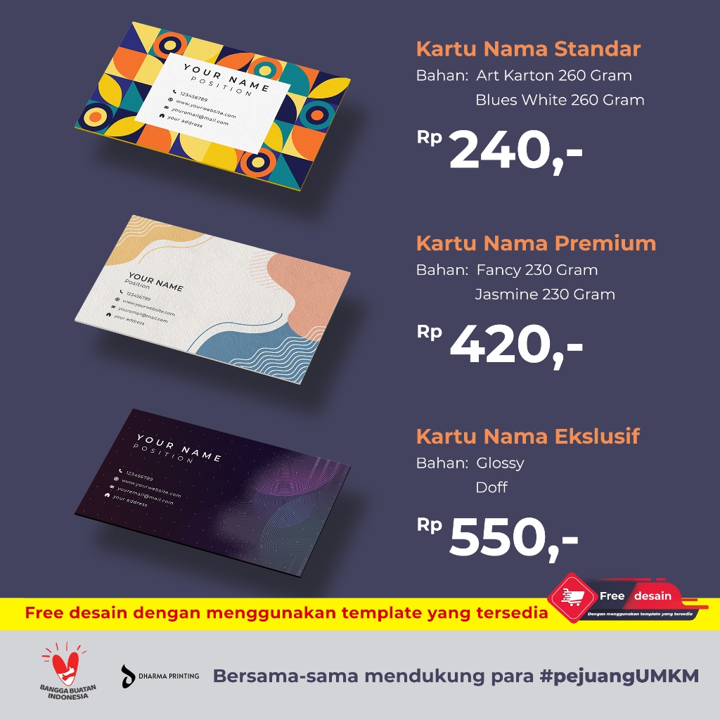 

[BEST SELLER] [DESAIN GRATIS][GRATIS BOX] KARTU NAMA - BUSINESS CARD