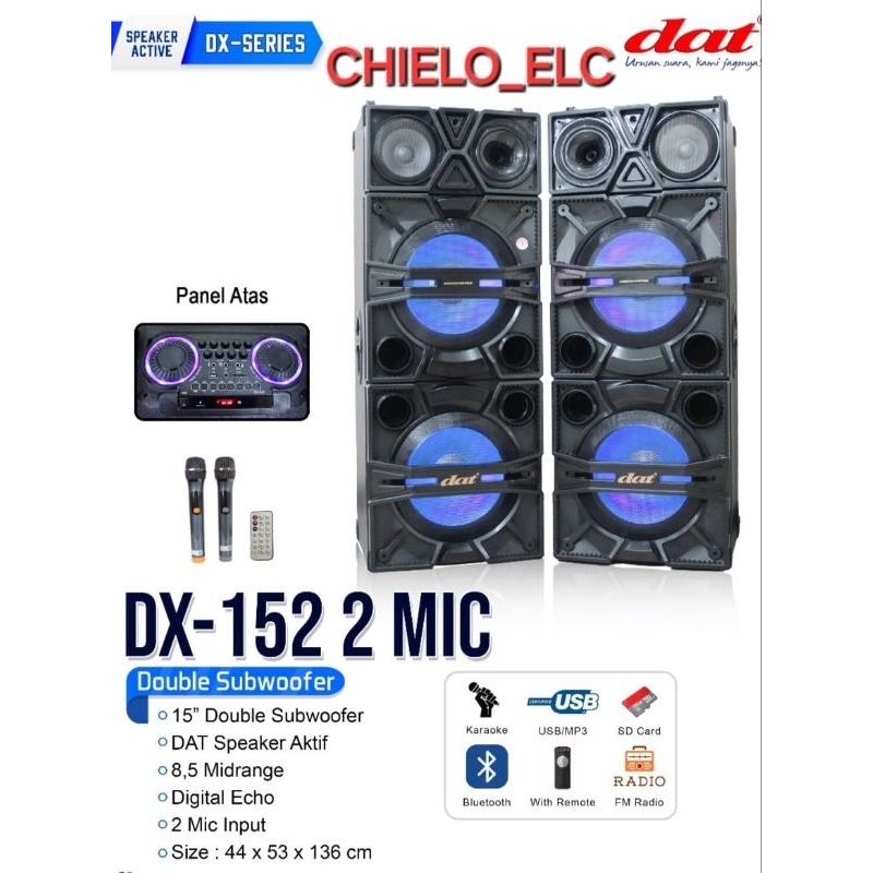 SPEAKER DAT DX152 MIC DX 152 (VIA JNE CARGO) SPEAKER AKTIF DAT  DX 152MIC DX 152, SPEAKER BLUETOOTH,