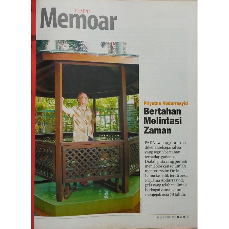 Majalah Tempo 25 Agustus 2008 - Memoar : Priyatna Abdurrasyid Jaksa Segala Zaman - Reuni Dian Sastro