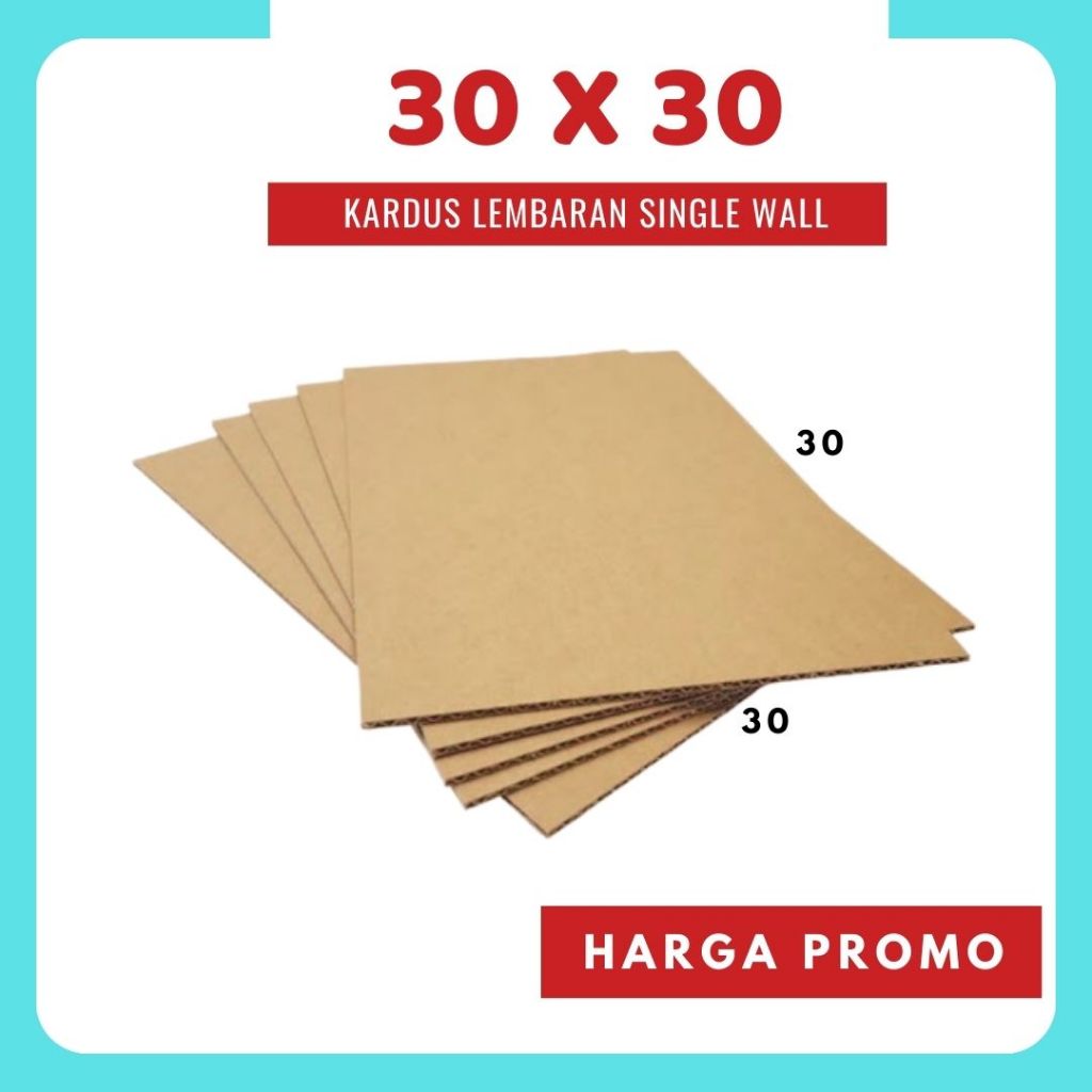 

Kardus Lembaran 30x30 / 30x20 / 30x10 Sheet Polos Single Wall Packing Karton Coklat Warna Packing