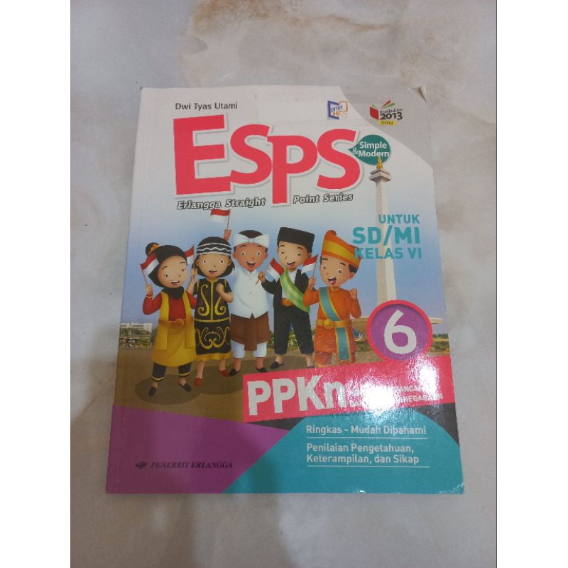 Buku ESPS PPkn kelas 6 SD Erlangga