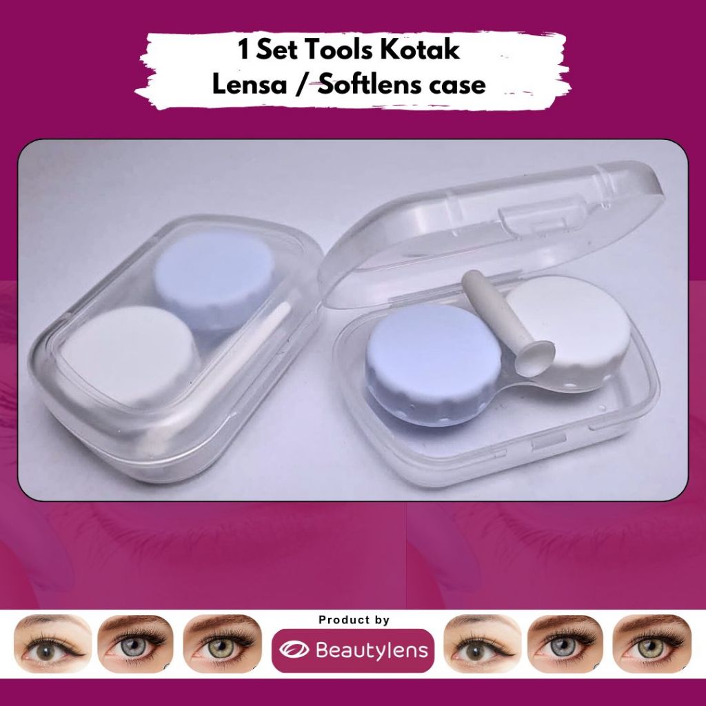 Live 42 Set Kotak Case Softlens Case Tempat Lensa Mata dan Aksesoris Alat bantu lepas pasang softlen