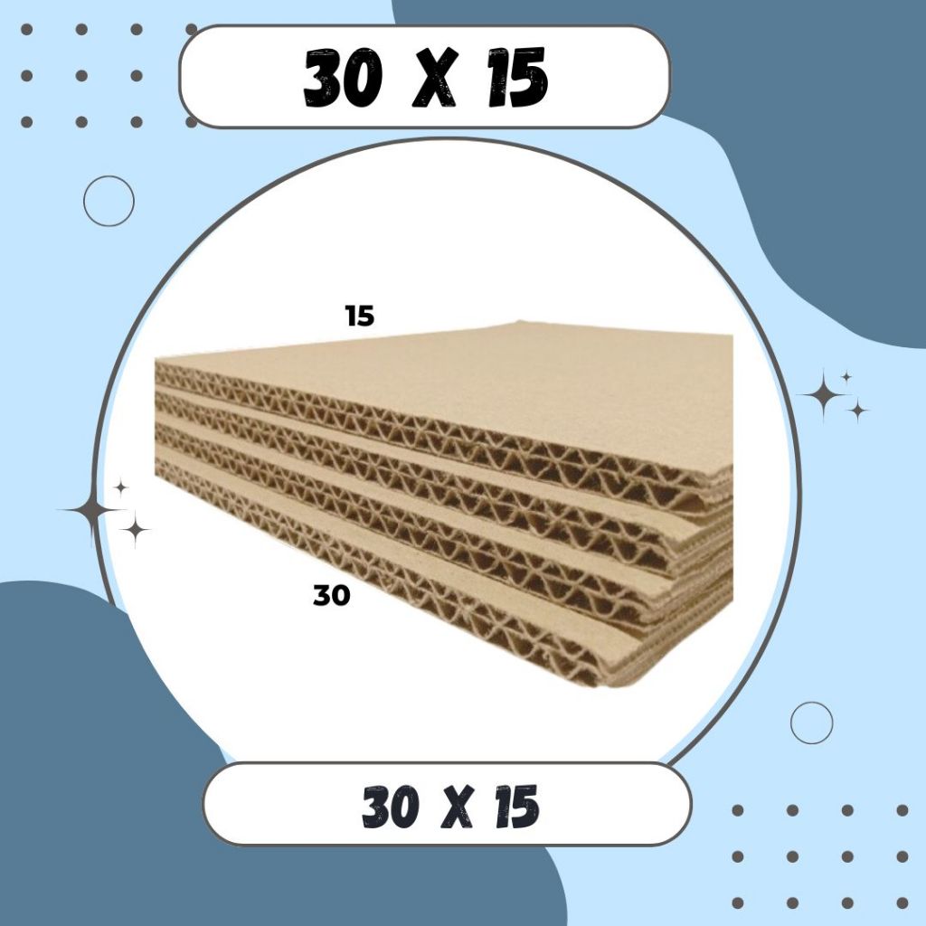 

Kardus Lembaran 30x15 / 20x15 Sheet Polos Double Wall Packing Karton Coklat Warna Packing