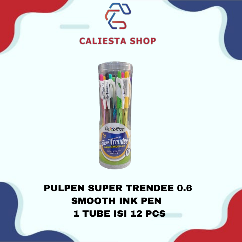

Trendee Pulpen Super 0.6 Smooth Ink Pen - 1 Tube isi 12 Pcs