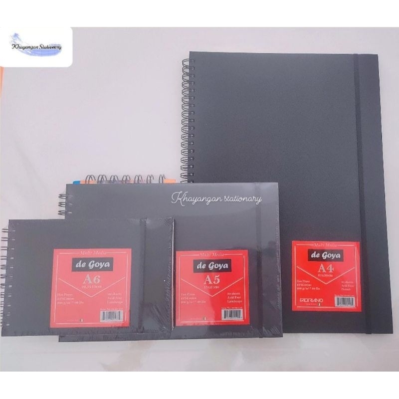 

De Goya Watercolor Book Spiral Hot Press 200gsm A6,A5,A4,A3 | Buku Cat air Hard Cover Spiral Hot Press 200gsm