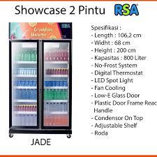RSA Display Showcase Cooler 2 Pintu JADE 800 Liter