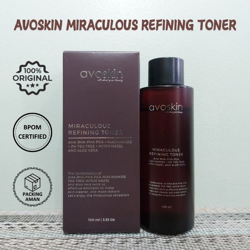 AVOSKIN Refining Toner AHA BHA PHA | Exfo Toner | Toner Eksfoliasi