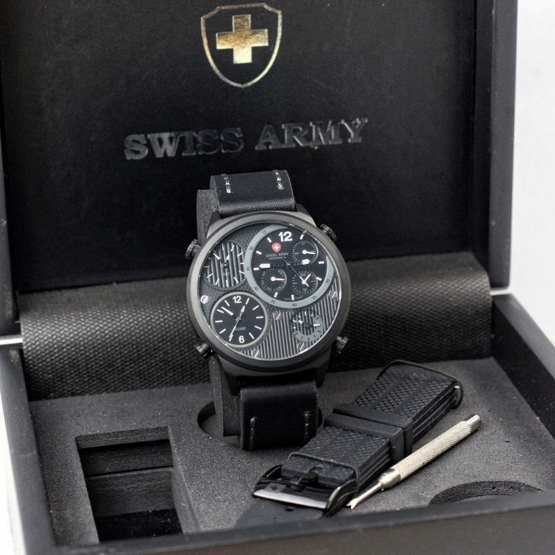 Jam Tangan Pria Swiss Army 7382 Original Free Tali Rubber dan Box