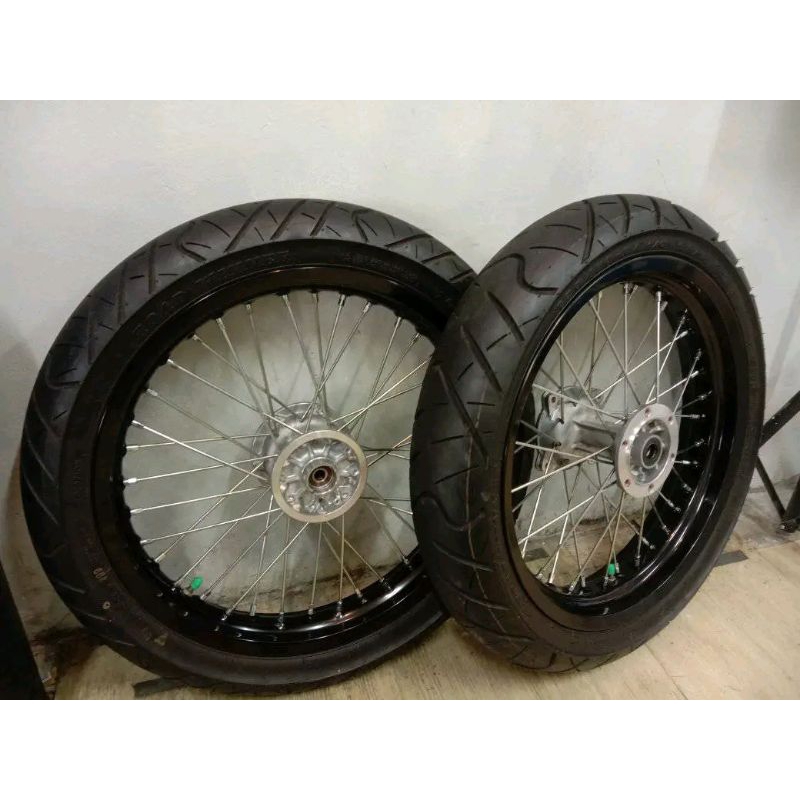 Wheelset Supermoto klx150 original copotan dtracker150 se velg sumo klx dtracker150 ori cabutan kawa