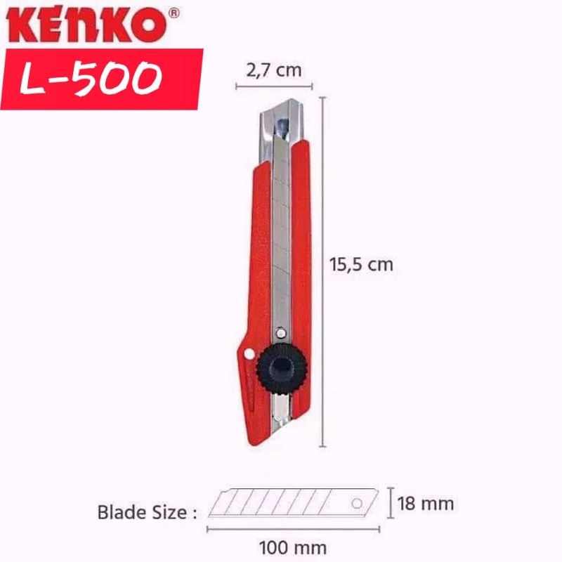 

Pisau Baja Kenko Cutter L-500 Ori Top Brand