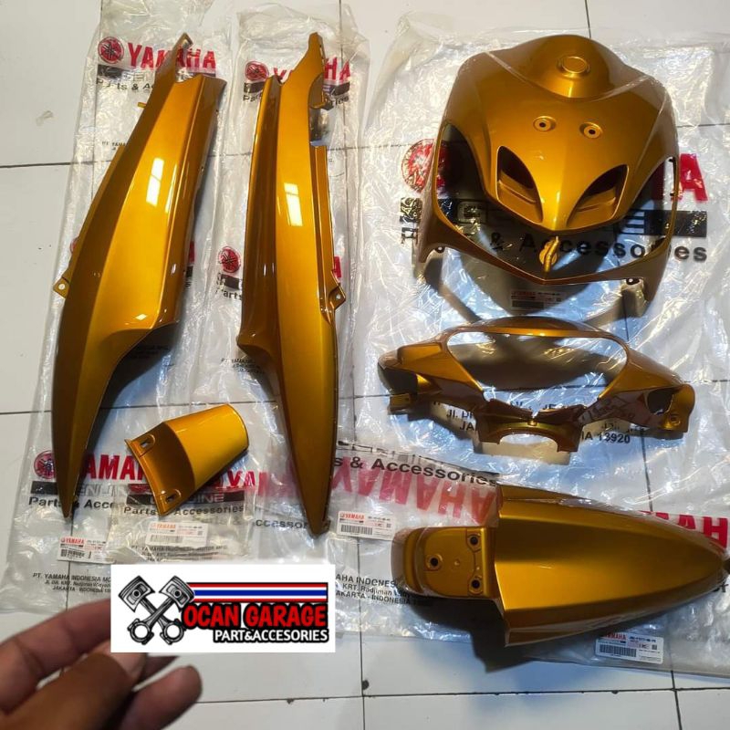 BODY MIO SMILE GOLD ORIGINAL YAMAHA COVER BODY SET MIO SMILE  GOLD ORIGINAL YAMAHA