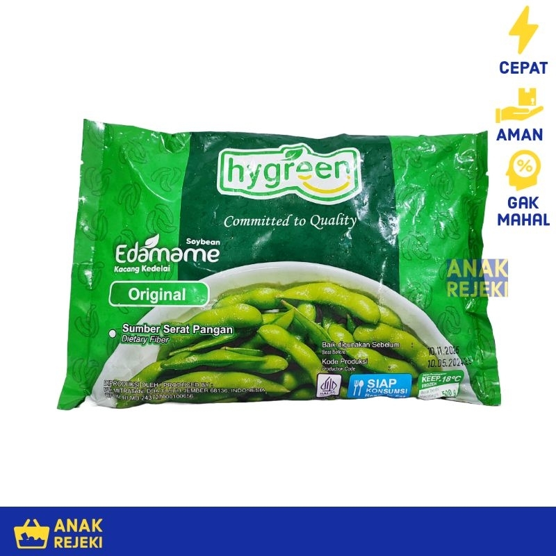 

Hygreen Edamame Frozen 500gr - Kacang Kedelai Jepang Mitratani Halal - Original