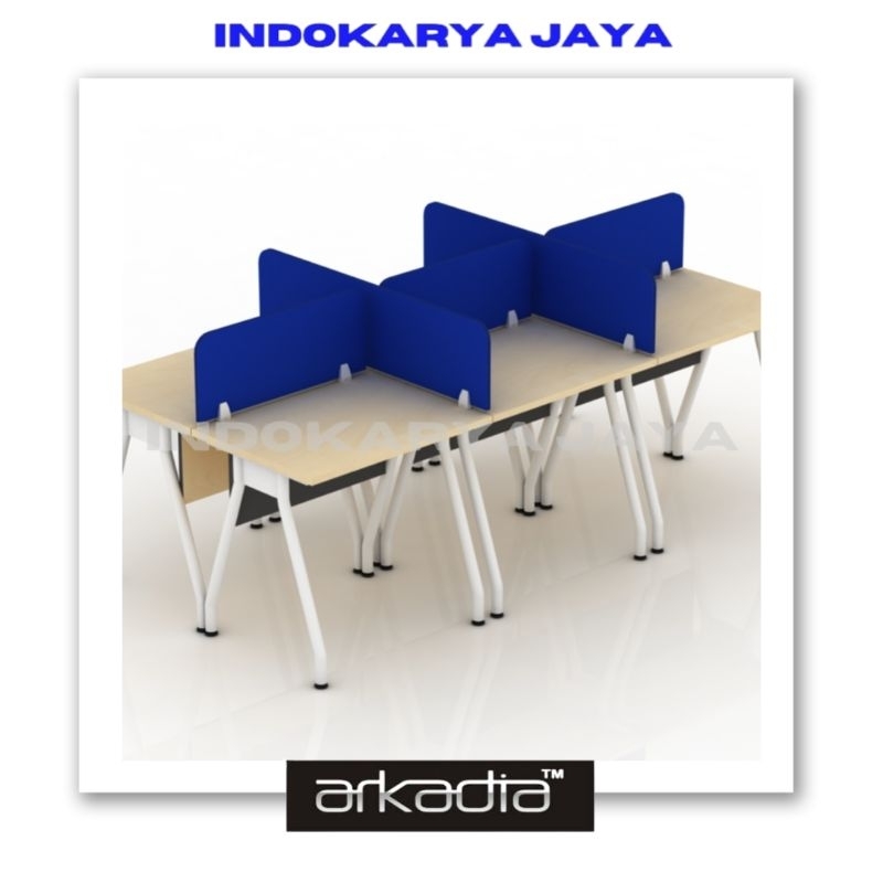 ARKADIA meja kerja kantor + penyekat panel screen fabric (custom)