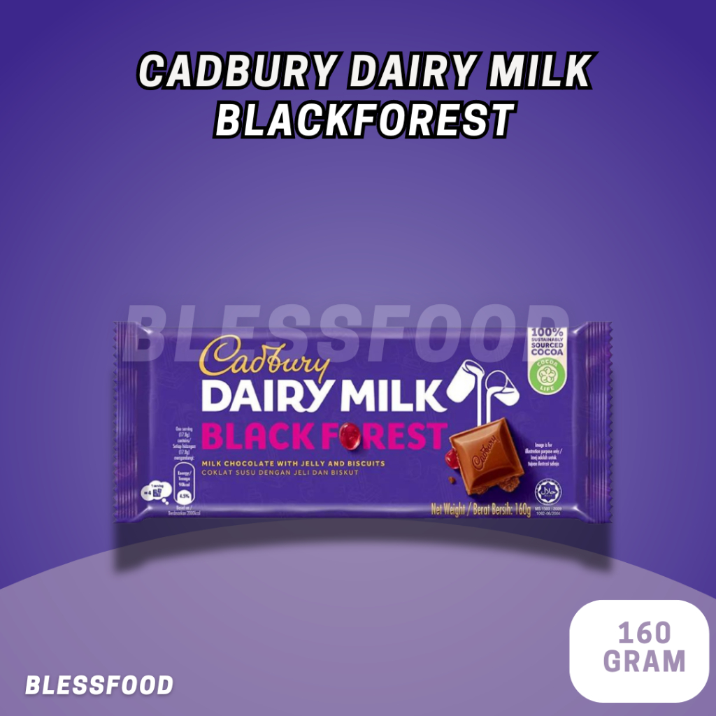 

Cadbury Dairy Milk Blackforest Cokelat Susu [Expired 2025] Import Malaysia Premium 160g