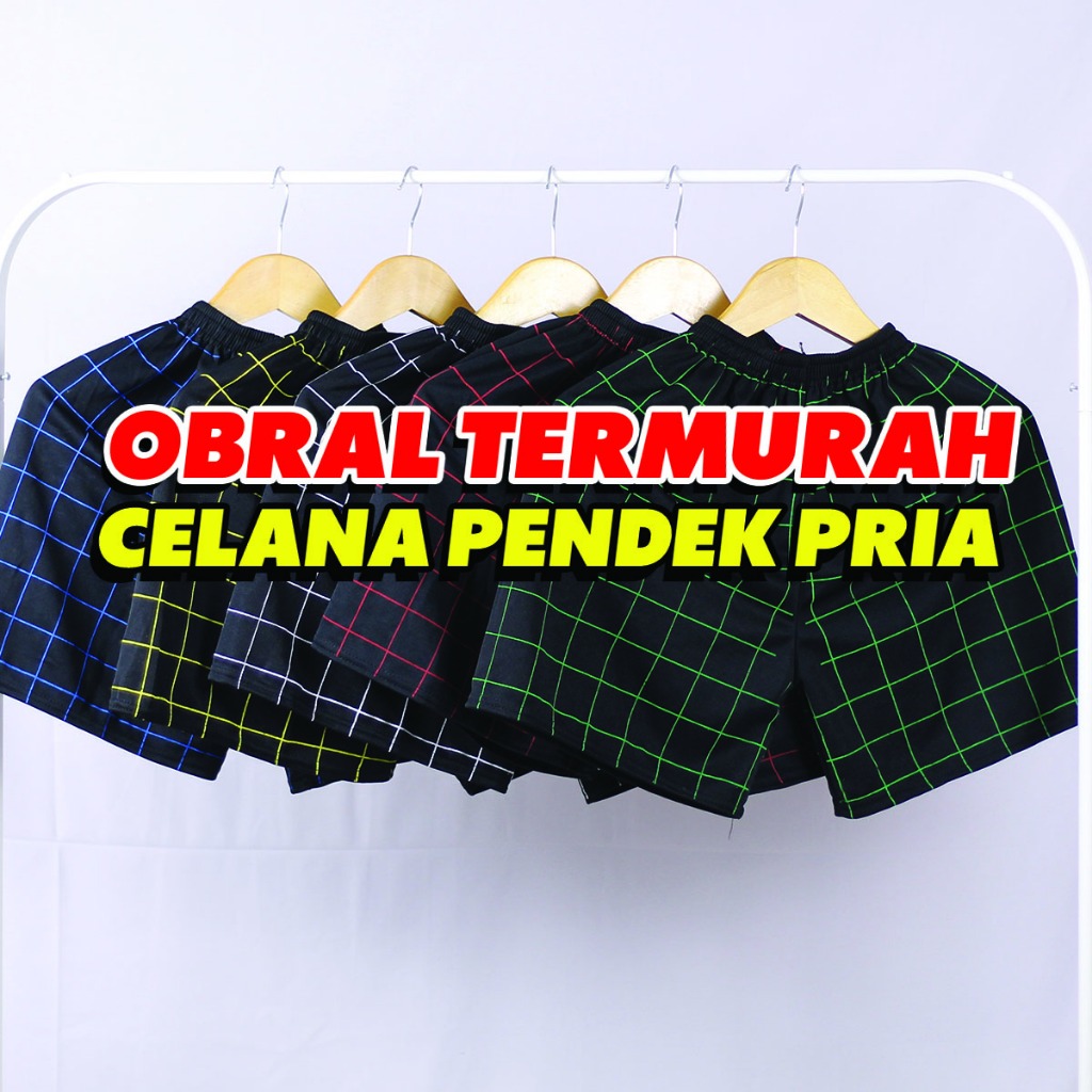 Celana Clana Calana Pendek Boxer Pria Wanita Cowok Cewek Murah Motif Tartan Distro Trendy Casual Kas