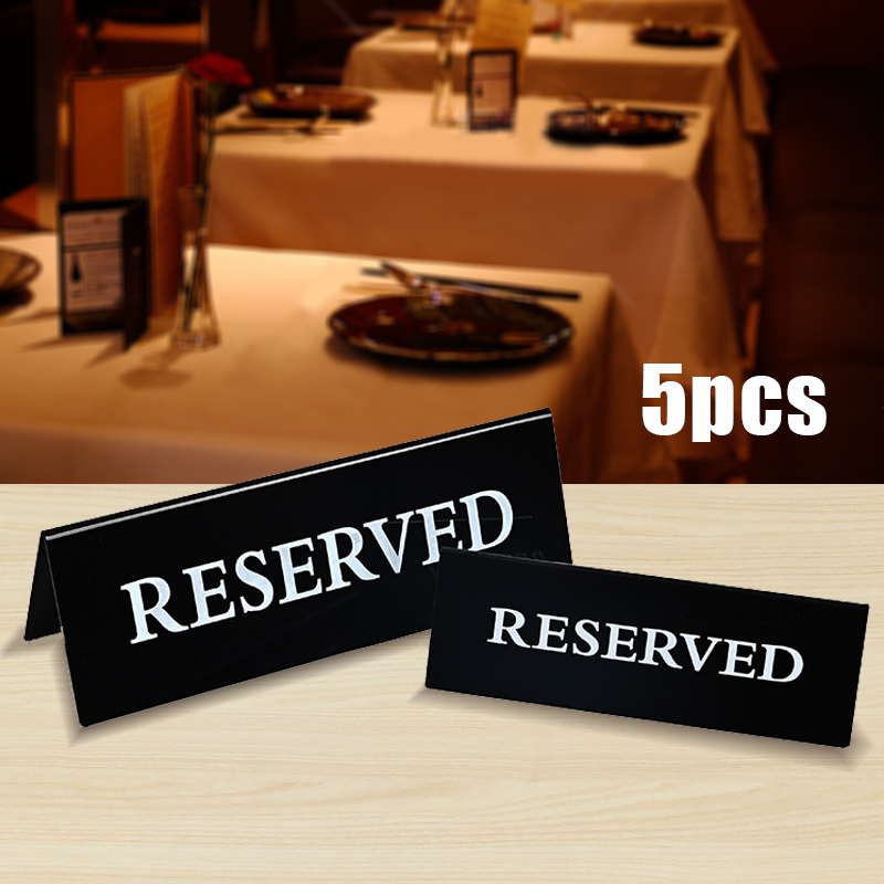 

5pcs Tanda Reserved Papan Meja Reserved Reserve Acrylic Table Sign 15*5cm