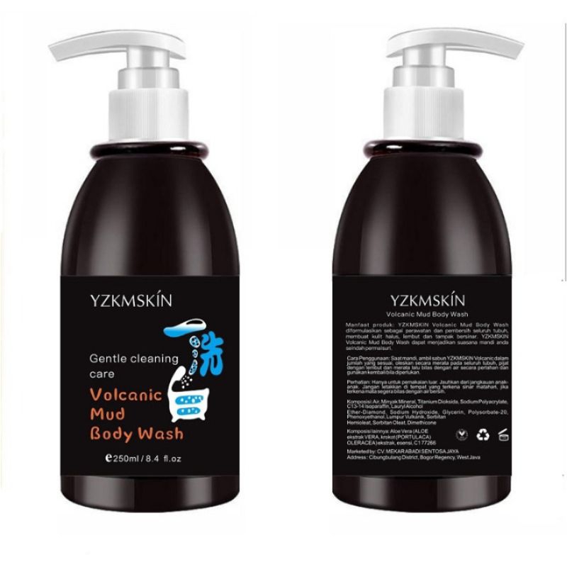 YZKMSKIN Sabun Lumpur Vulkanik Pemutih  Badan YZKMSKIN ( 250ml ) Original Sabun Vulkanik Memutihkan 