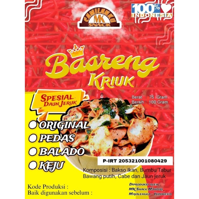 

Basreng kriuk ORIGINAL daun jeruk