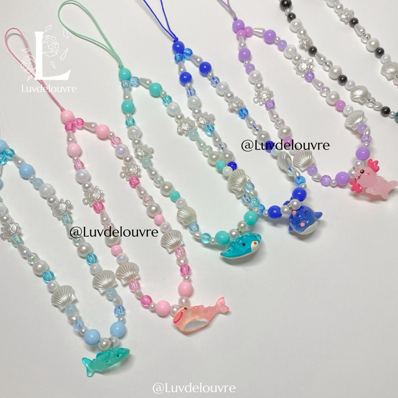 SEA THEME PHONESTRAP GANTUNGAN HP PHONE STRAP LEEHAN LEE HAN HP HIU IKAN PAUS AXOLOTL