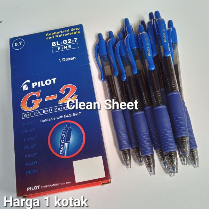 

Pulpen gel Pilot 0.7mm G-2 biru (Harga/1 lusin)
