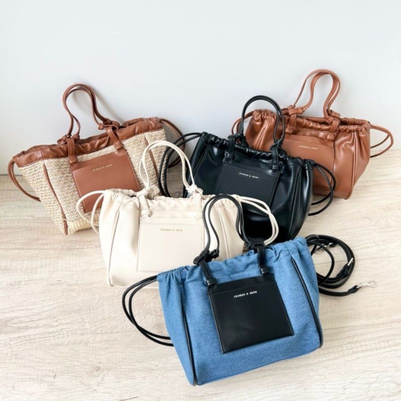 Tas ck selempang jinjing serut hitam biru denim beige coklat putih