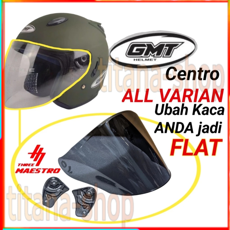 GMT CENTRO kaca helm datar venom / flat visor open venom gmt centro