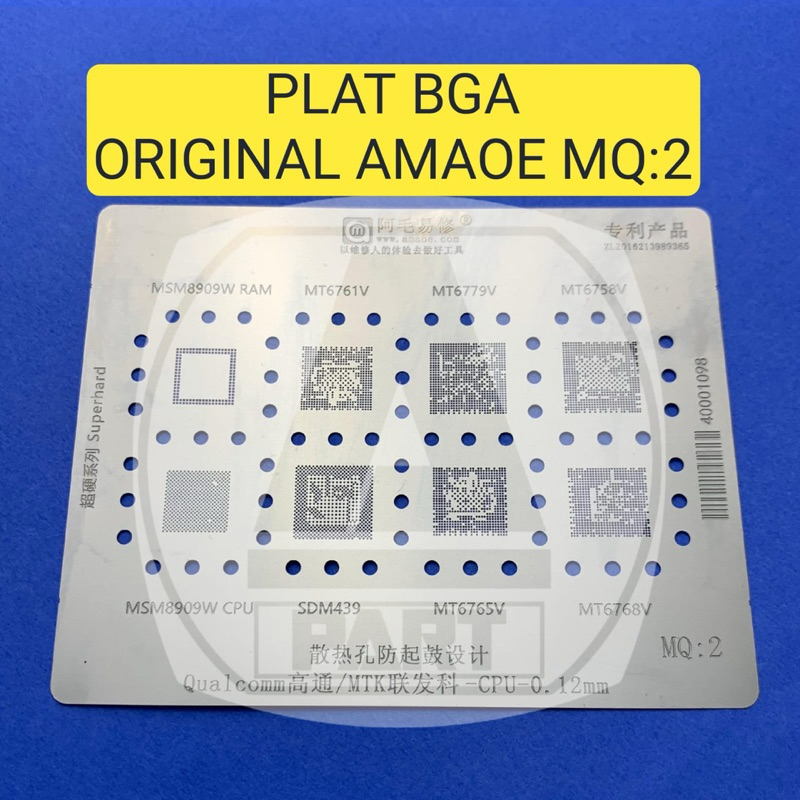 PLAT BGA AMAOE SDM439 MQ :2 CETAKAN ORIGINAL JEPANG KUALITAS TERBAIK DUNIA / CETAKAN IC MQ:2 MTK CPU