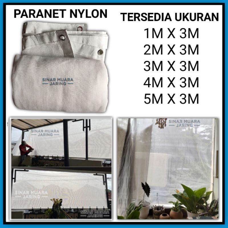 Paranet Nilon Nylon Putih 60%-75% List terpal dan ring/Paranet Putih/Paranet Nylon Putih/Shadding Ne