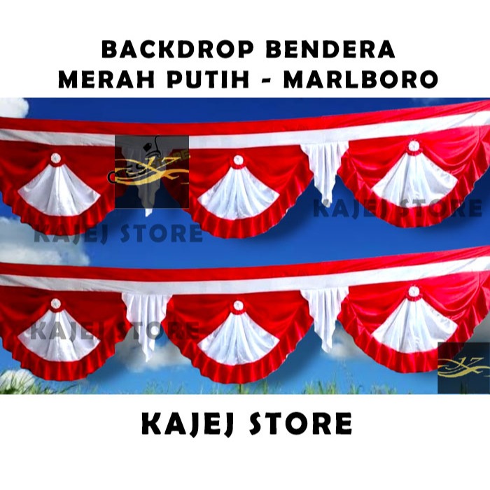Backdrop Bendera Merah Putih Desain Marlboro