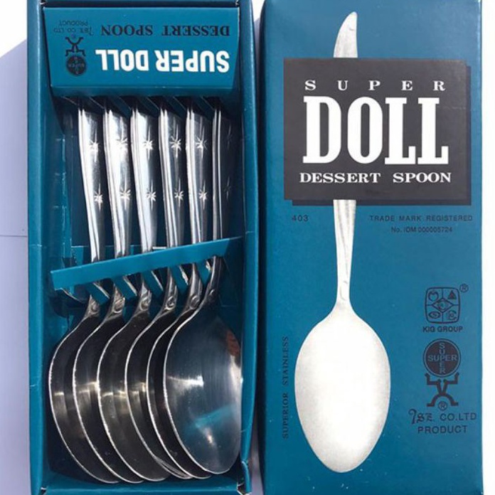 FG2 6pcs sendok makan super doll ORIGINAL TEBAL isi 6pcs  sendok stainless super doll  sendok dan ga