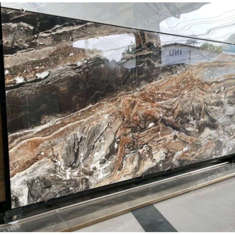 granit lantai 60x120 motif marmer capuccino brown by city gress