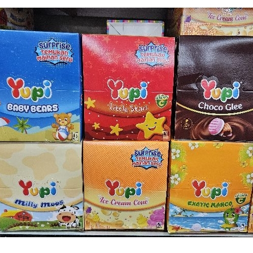 

BOX 24S - PERMEN YUPI BOX ISI 24PCS RASA MILLY MOO - JUNFLE FUN - BABY BEAR - SEAWORLD - LITTLE STAR - DAN LAIN LAIN